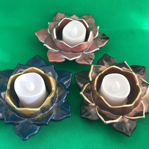 Resin Lotus flower electric candle holder/trinket dish.   $20 each.